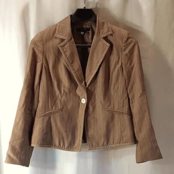 Jones wear Petite blazer women's size 12P striped tan pink * - Picture 1 of 10